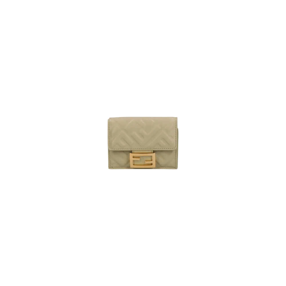 Fendi Women's Green Wallets & Cardholders, One Size, Micro Trifold Baguette Wallet