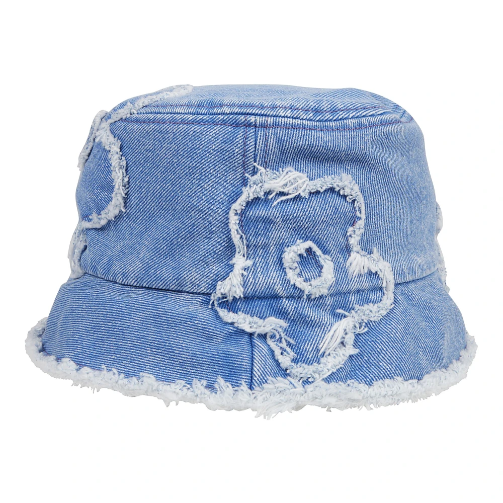 Marni Bloemen bucket hoed met bloemapplicaties Blue Dames