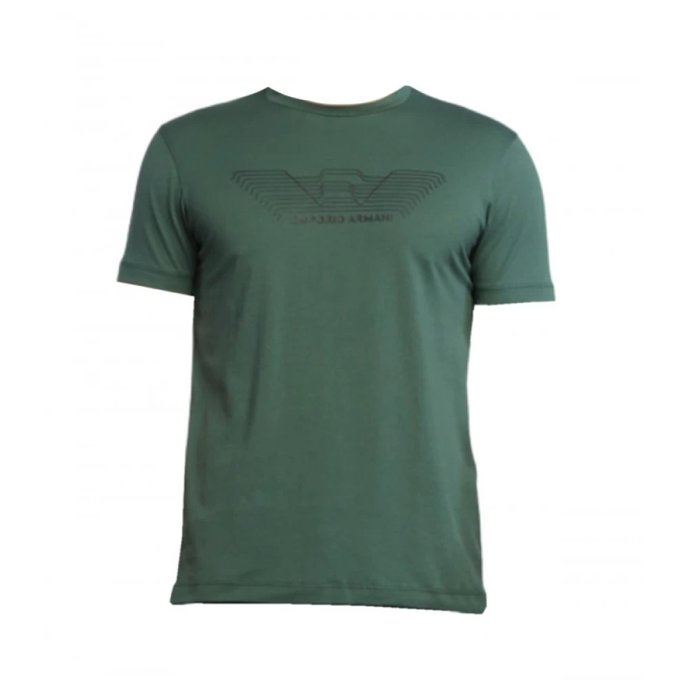 Armani Gedrukte T-shirt Collectie voor Mannen Green Heren