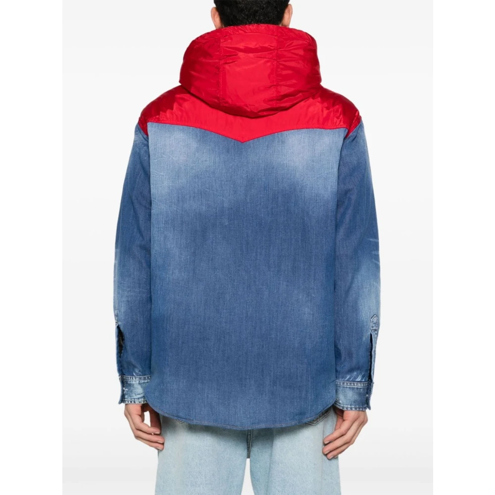 Dsquared2 Blauwe Denim Hoodie Jas Blue Heren