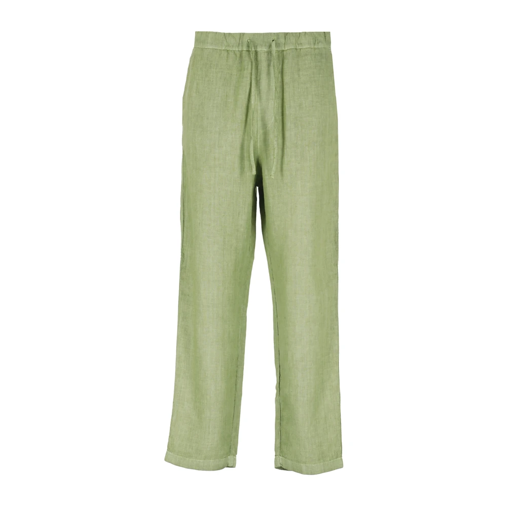120% lino Straight Trousers Green Heren