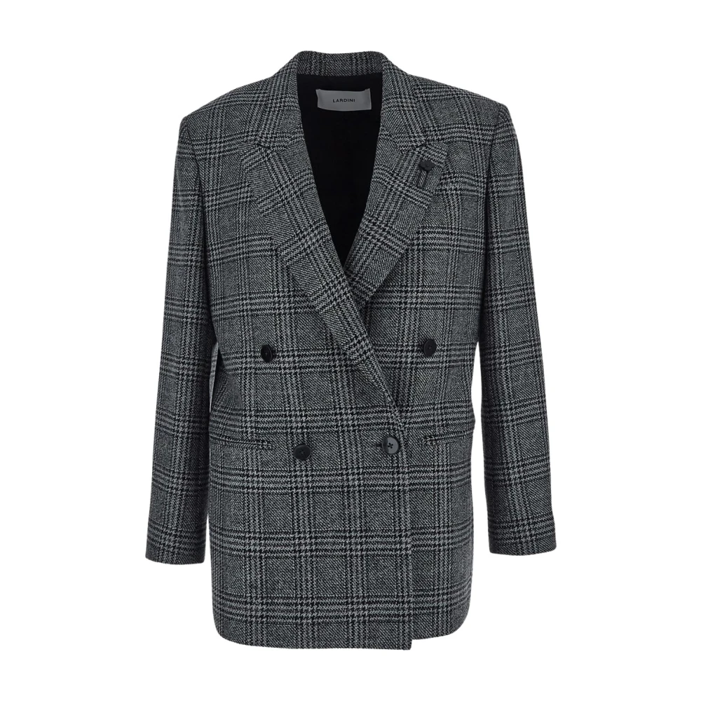 Lardini Dubbelrijige alpaca en nylon jas Gray Dames