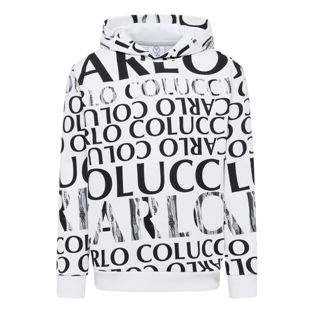 Carlo Colucci Men's White Hoodies, L, Urban Black Friday Hoodie