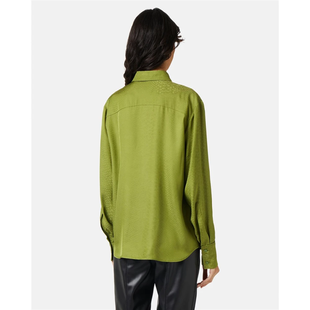 Iceberg Slang Ontwerp Jacquard Viscose Shirt Green Dames