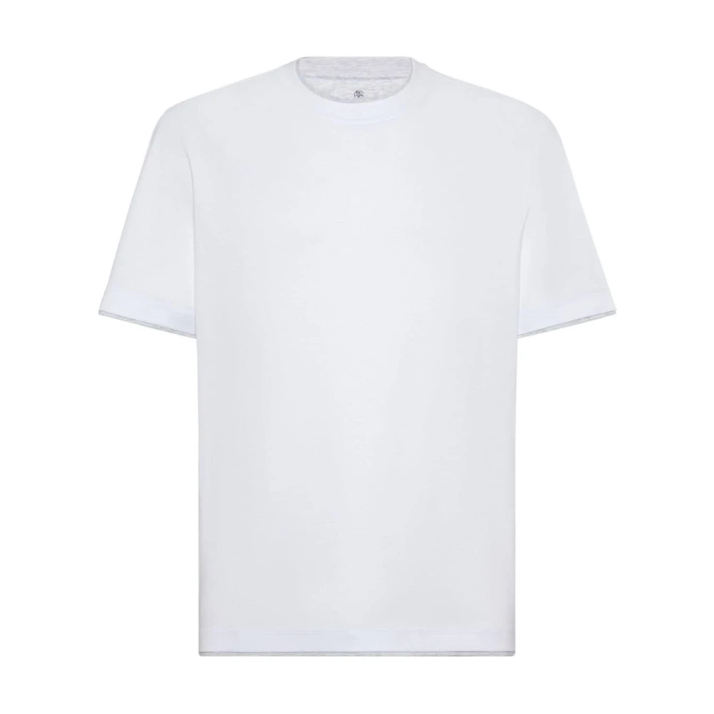 BRUNELLO CUCINELLI Katoenen Jersey Crew Neck T-shirts White Heren