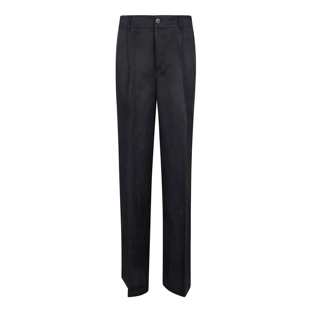 Ralph Lauren Women's Blue Wide Trousers, 2XS, Woven Wide Leg Trousers