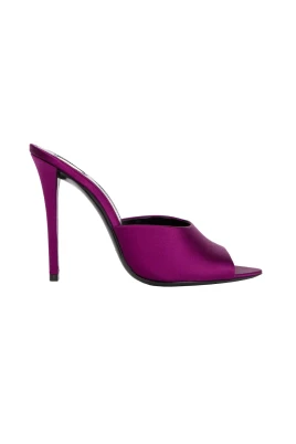 Lila Satin Klackmules