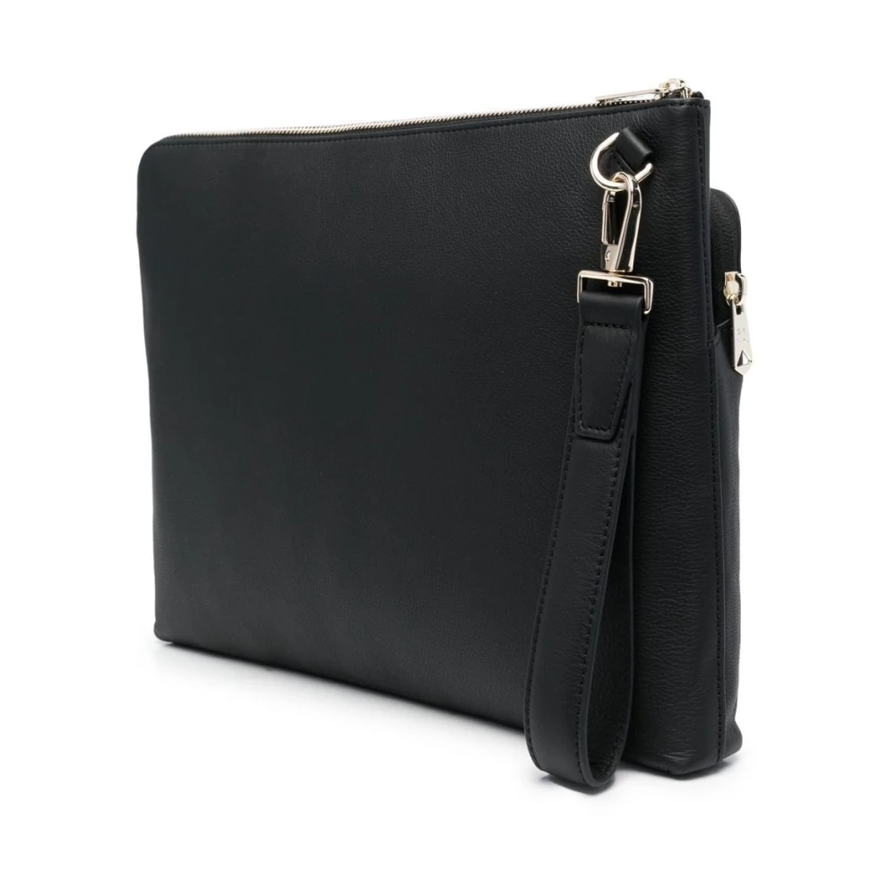 PS By Paul Smith Zwarte leren tas met logoprint Black Heren
