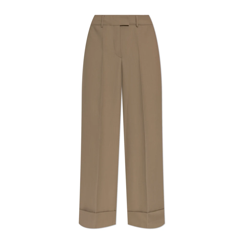 Officine Générale Wijde geplooide broek Beige Dames