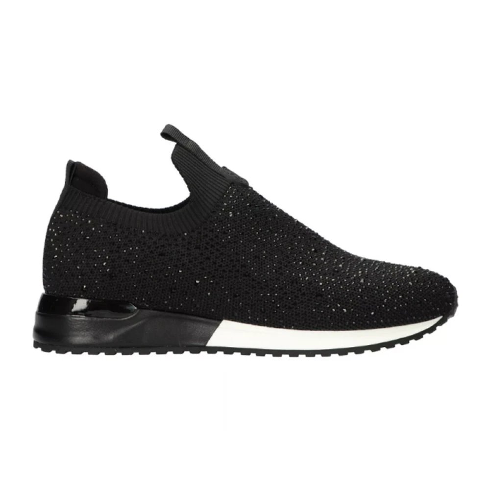 La Strada Glitter Slip-On Sneaker Black, Dam