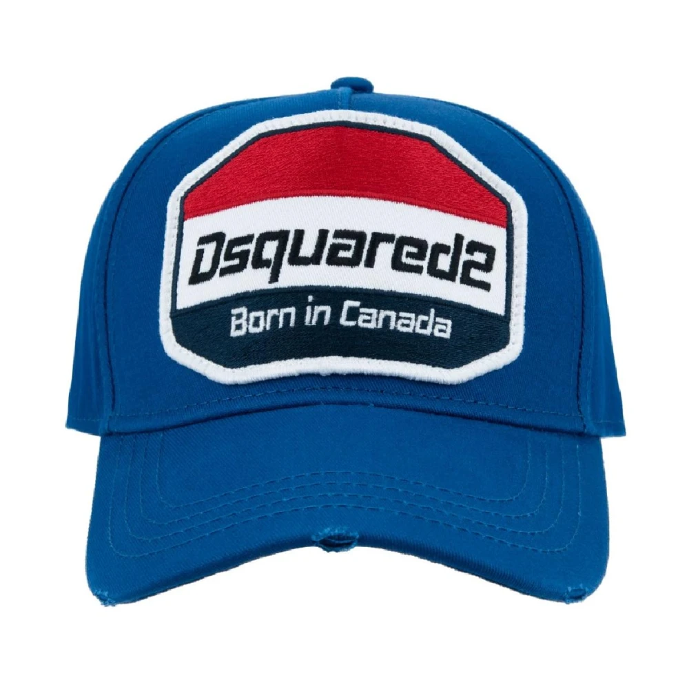 Dsquared2 Vintage Baseball Cap met gesp Blue Unisex