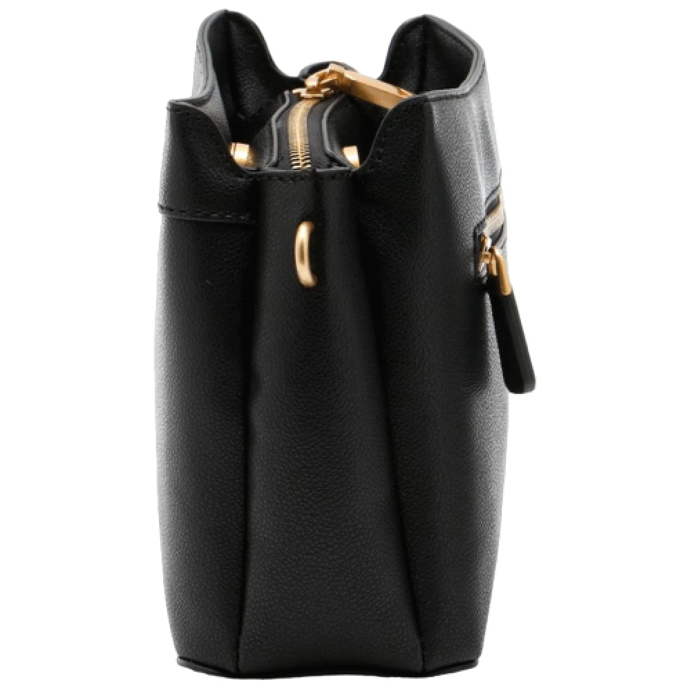 Guess Nieuwe Zwarte Handtas met 3 Compartimenten en Verstelbare Schouderband Black Dames