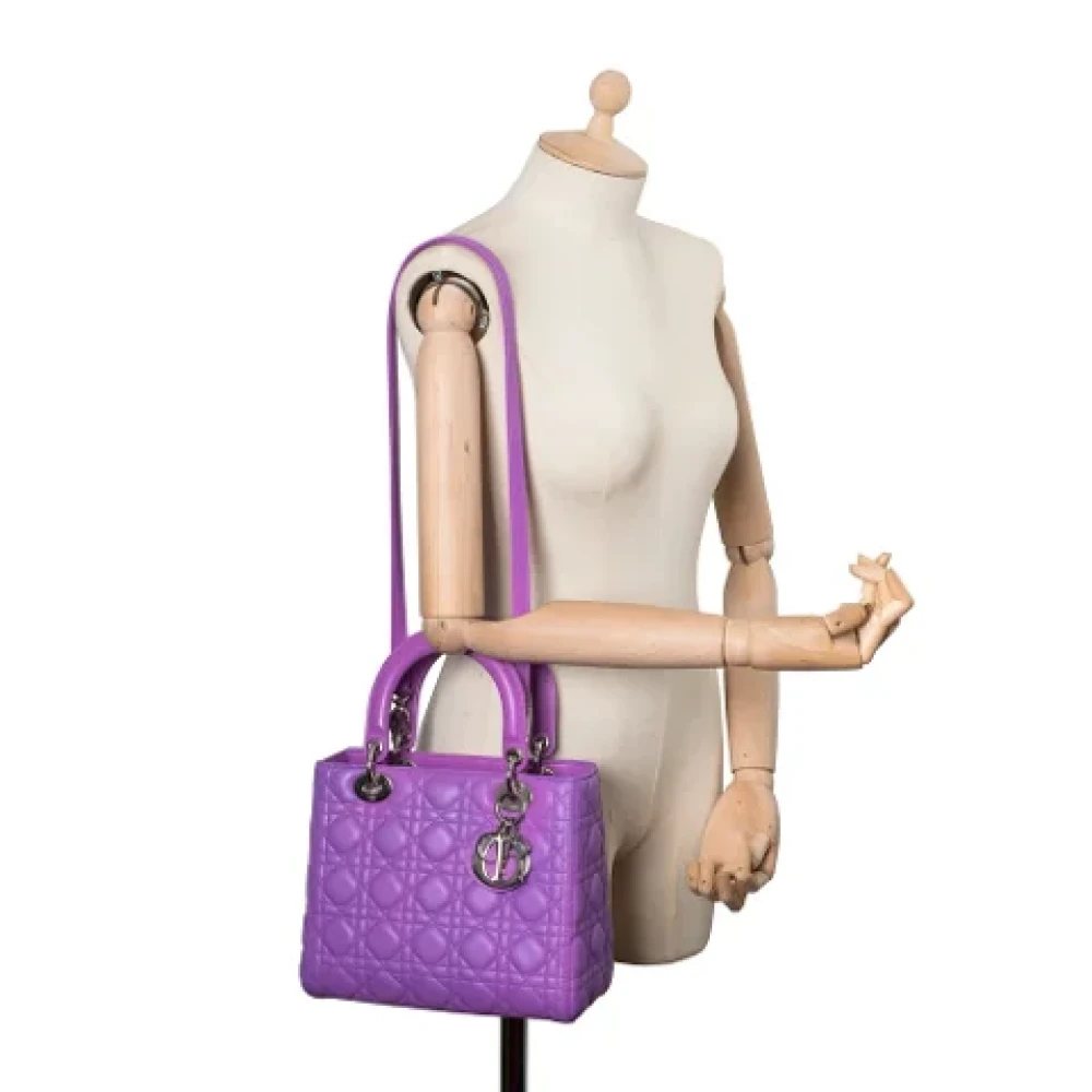 Dior Vintage Pre-owned Leather dior-bags Purple Dames