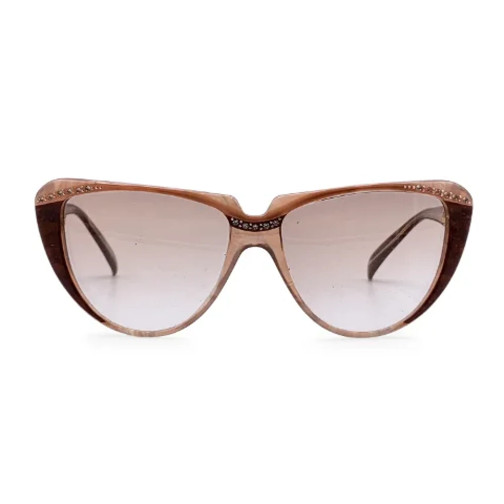 Yves Saint Laurent Vintage Pre-owned Plastic sunglasses Brown Dames