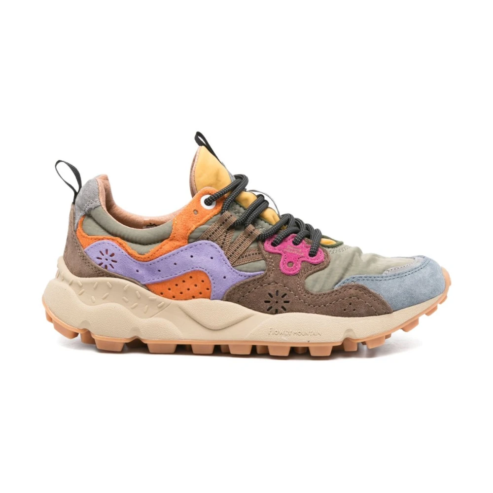Flower Mountain Women's Multicolor Sneakers, 6 Uk, Kaki Trainers For Aw25