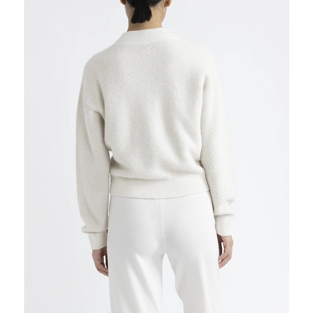 PESERICO Wol zijde kasjmier alpaca bomberjack White Dames