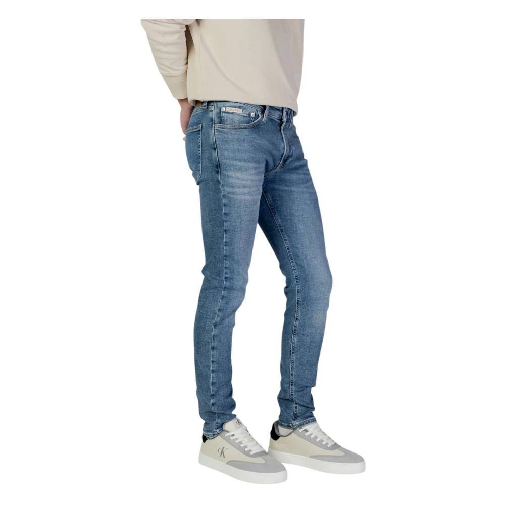 Calvin Klein Jeans Blauwe Rits Knoop Plain Heren Jeans Blue Heren