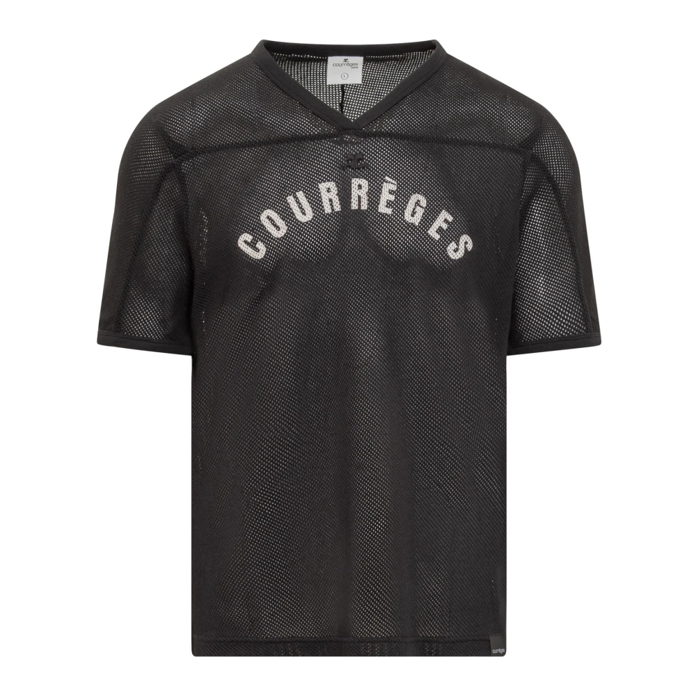 Courrèges Moderne Baseball Mesh T-Shirt Black Heren