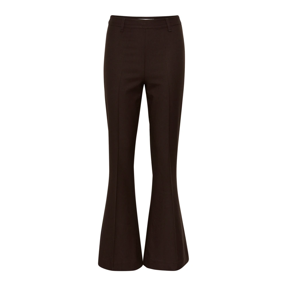 Gestuz Hoge Taille Bootcut Flared Broek Brown Dames