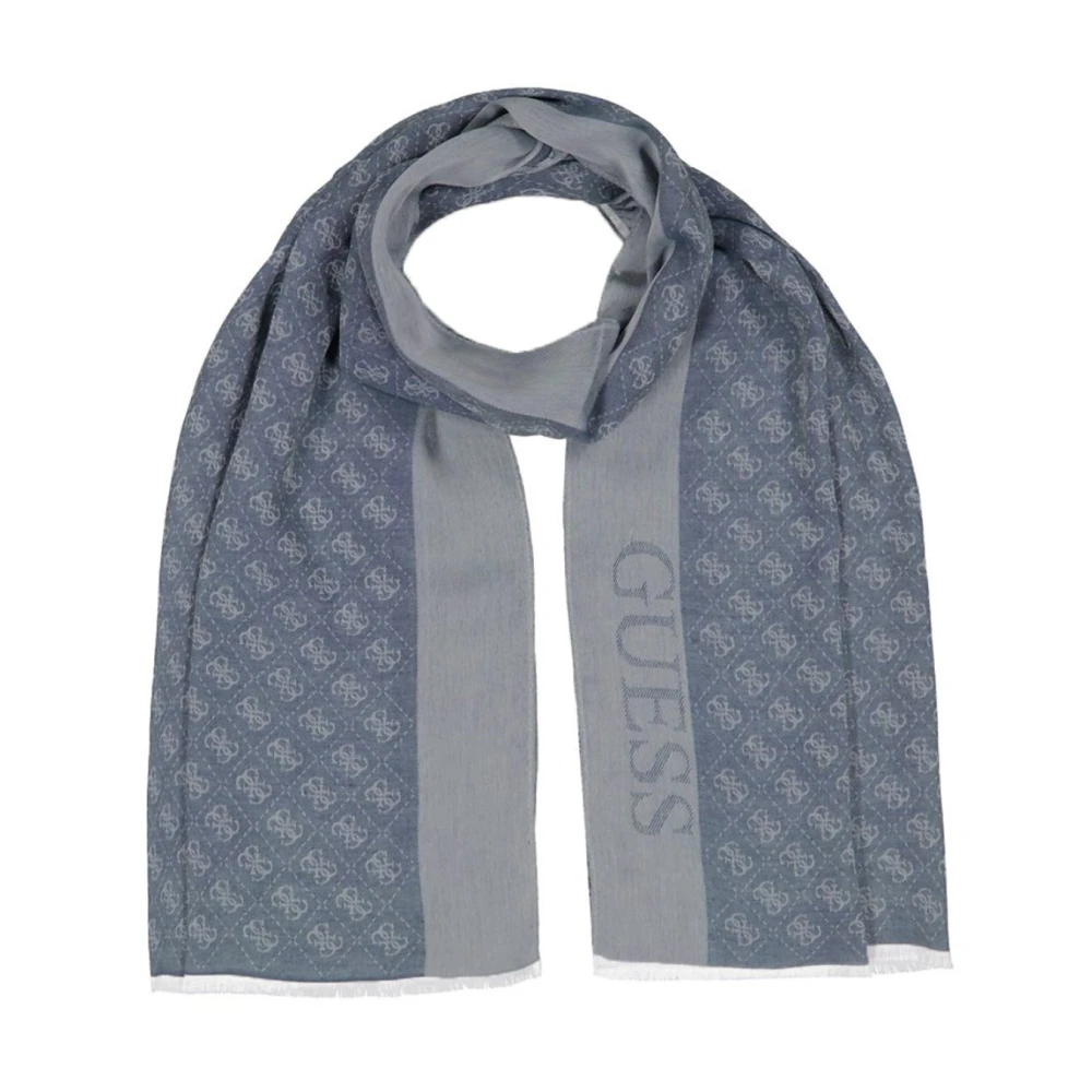 Guess 4G Logo Sjaal Blauw Patroon Blue Heren