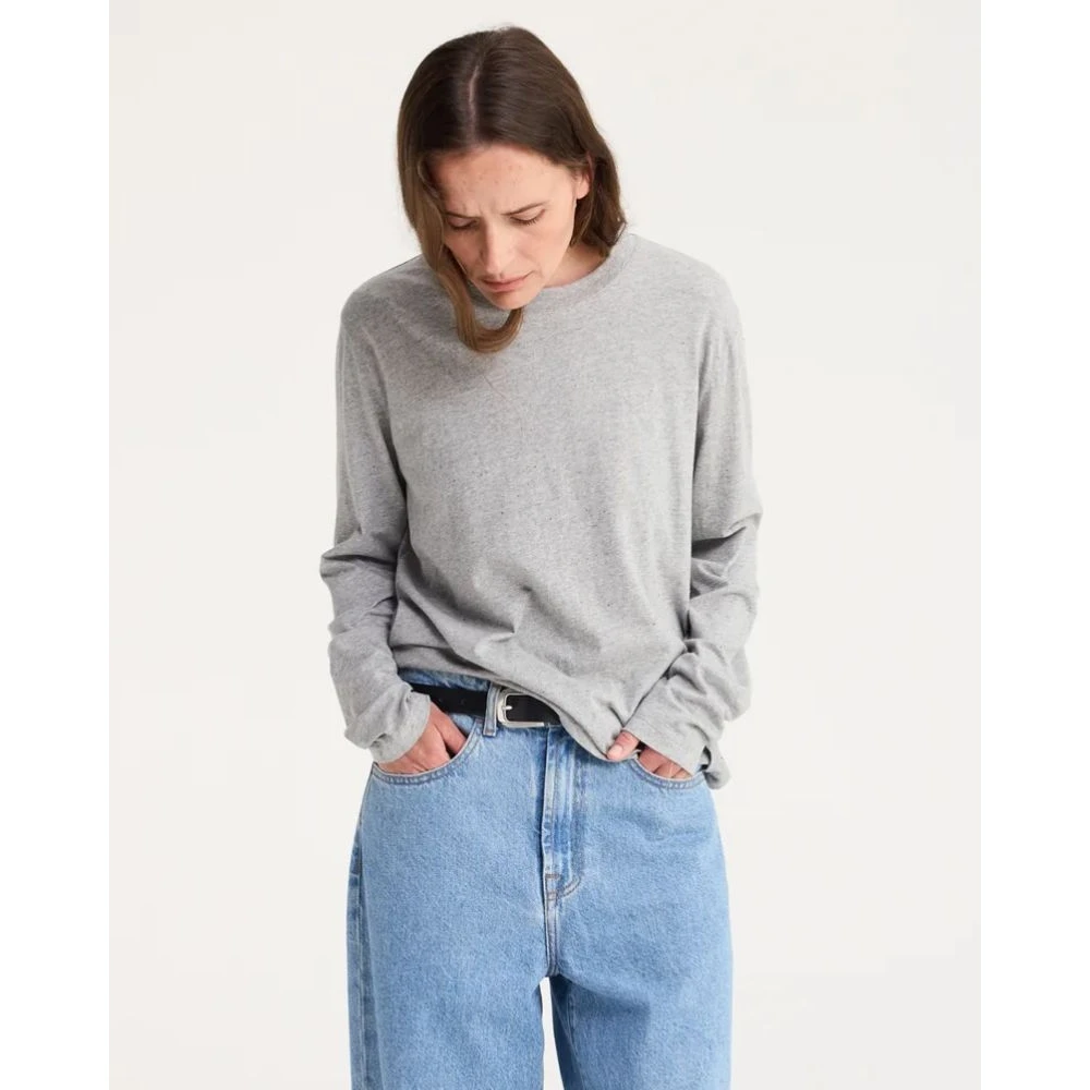 Róhe Organisch Katoenen Longsleeve T-shirt Gray Dames