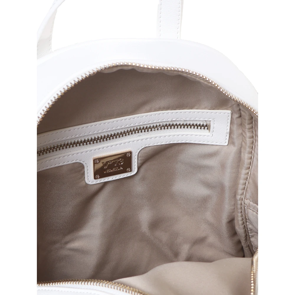 V73 Witte Geborduurde Rugzak met Gouden Details White Dames