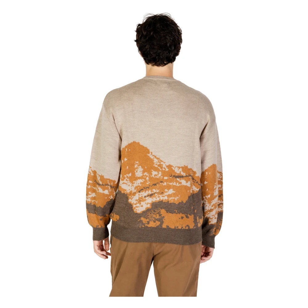 Gianni Lupo Beige Gedrukte Gebreide Kleding Herfst Winter Stijl Beige Heren