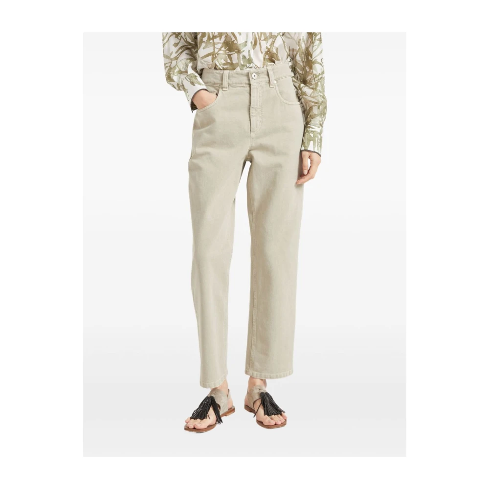BRUNELLO CUCINELLI Stijlvolle Denim Jeans Green Dames