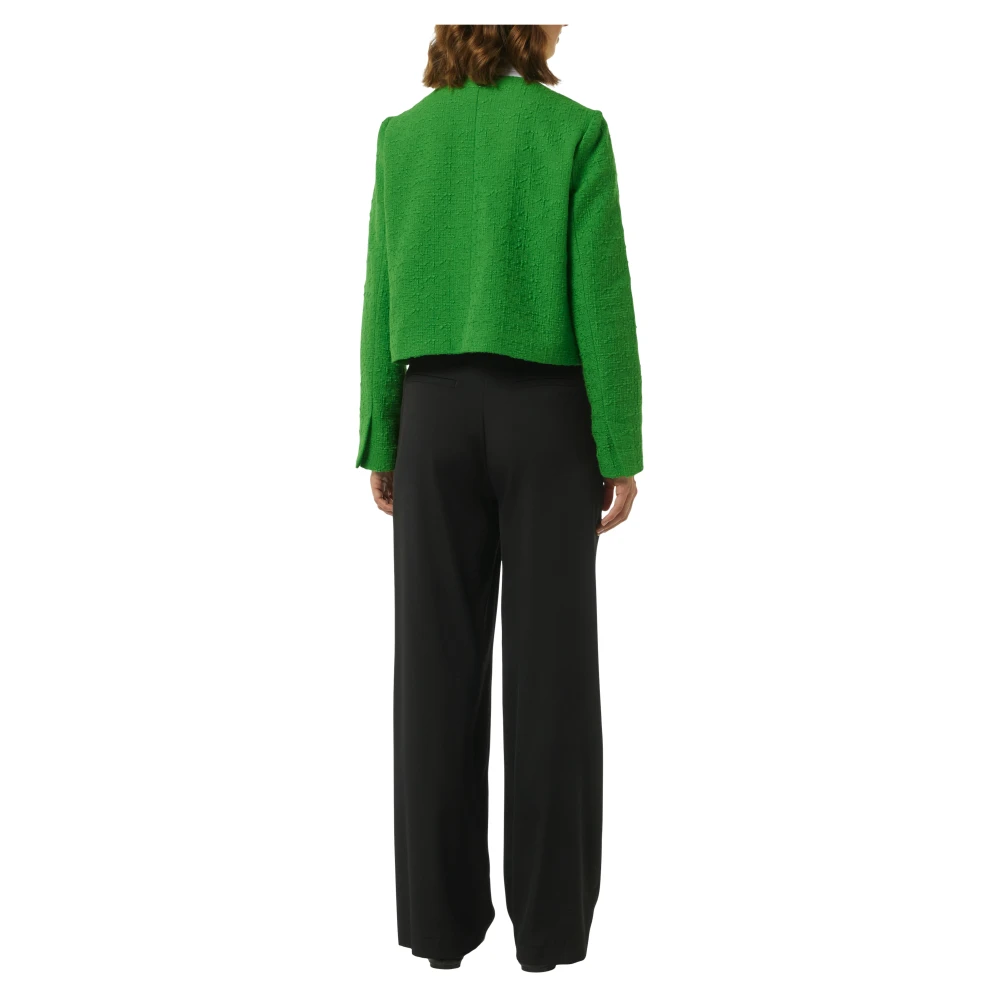 comma Katoenen Bouclé Jas Green Dames