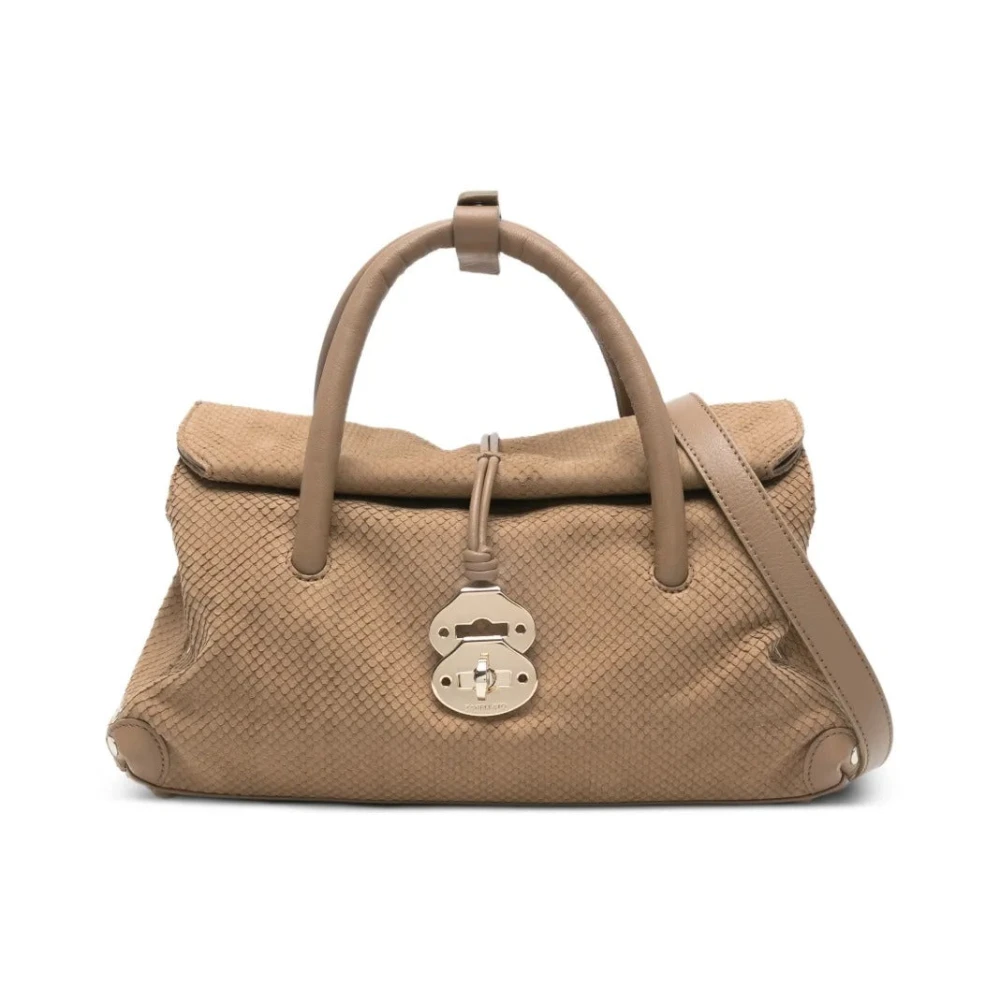 Zanellato Women's Beige Dotta Amoretto Small Suede Tote Bag