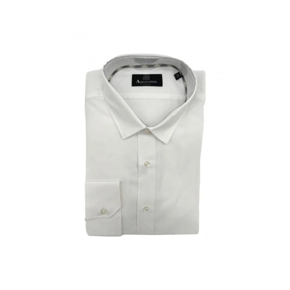 Aquascutum Heren Katoenen Overhemd White Heren