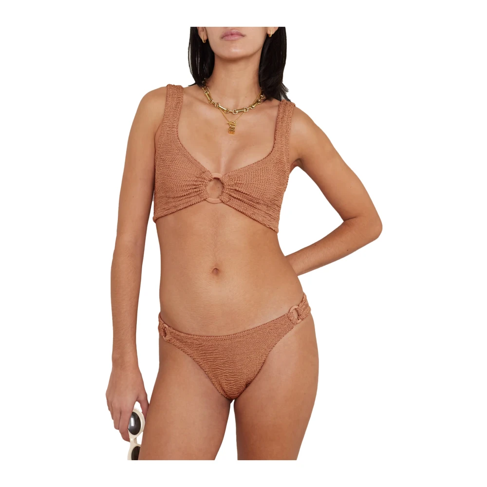 Hunza G Vintage Ring-Detail Bikini Brown Dames