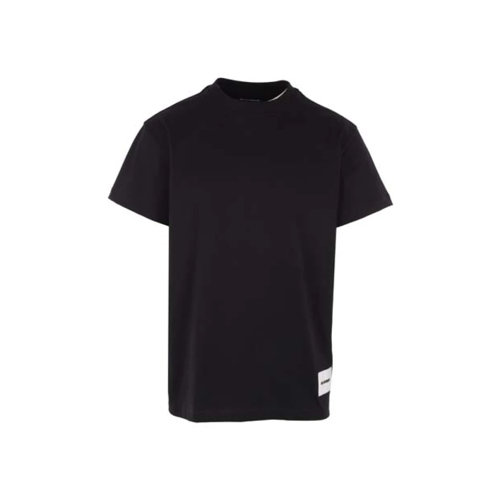 Jil Sander Zwarte T-shirts van Biologisch Katoen Pakket Black Heren