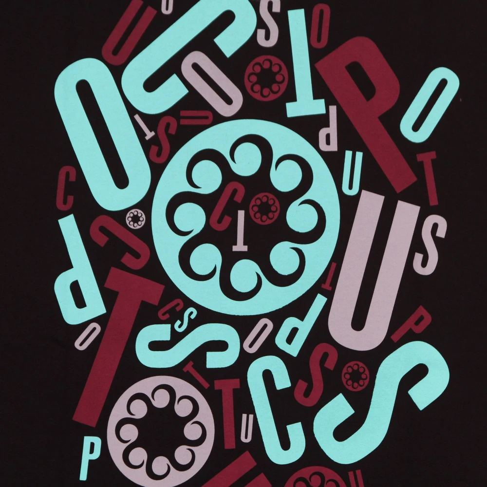 Octopus T-shirt met aangepast ontwerp Black Heren