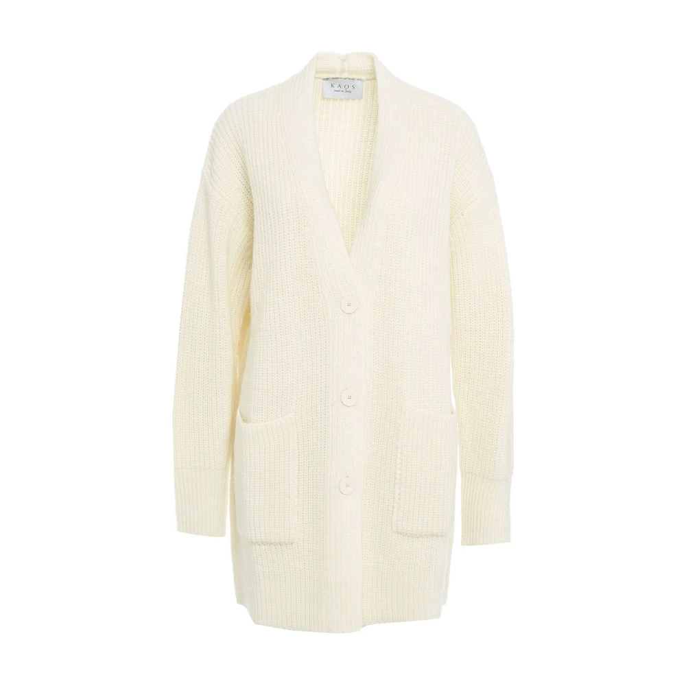 Kaos Witte Gebreide Vest Aw24 White Dames