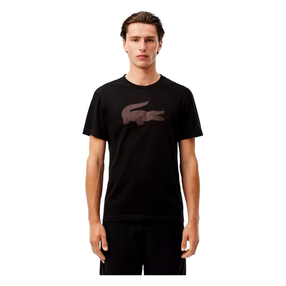 Lacoste Zwart Bourgondië 3D Logo T-shirt Black Heren