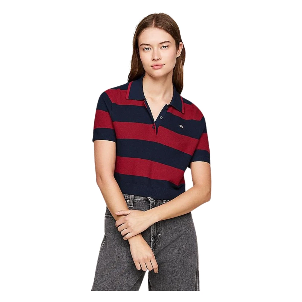 Tommy Hilfiger Blauw Gestreept Poloshirt Multicolor Dames