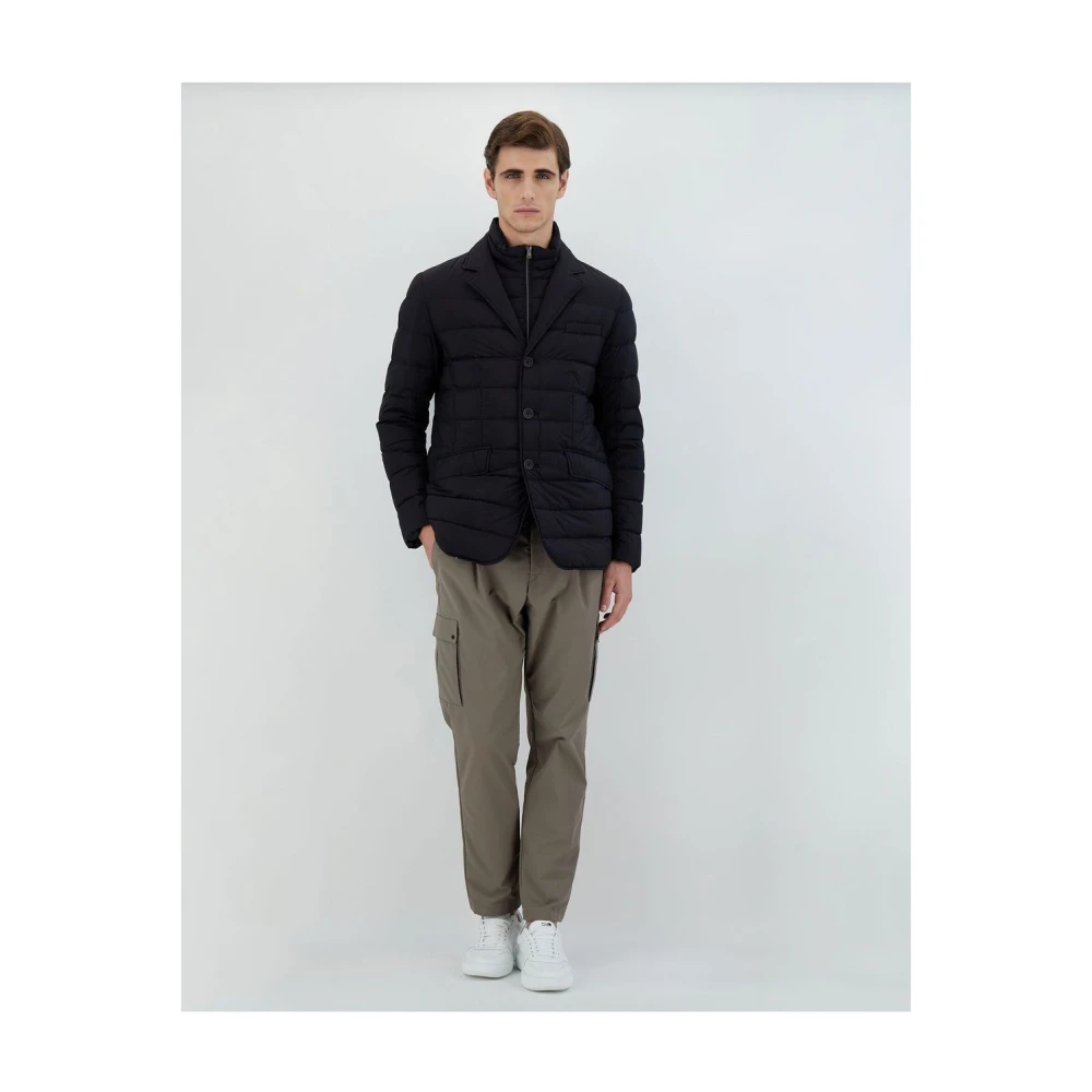 Herno Zwarte Winterjas met Afneembare Windbreaker Black Heren