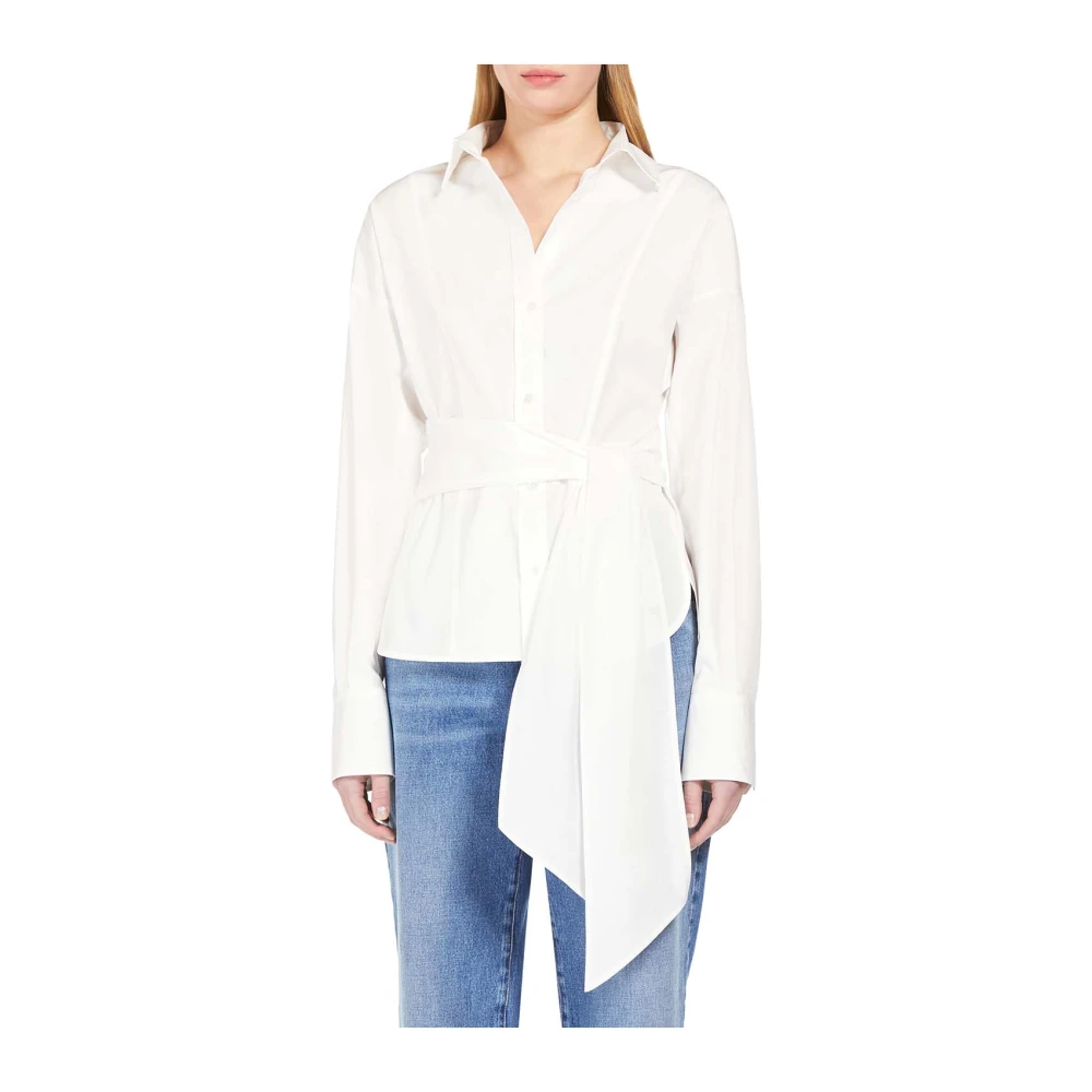 Max Mara Feminine katoenen overhemd met uniek ontwerp White Dames