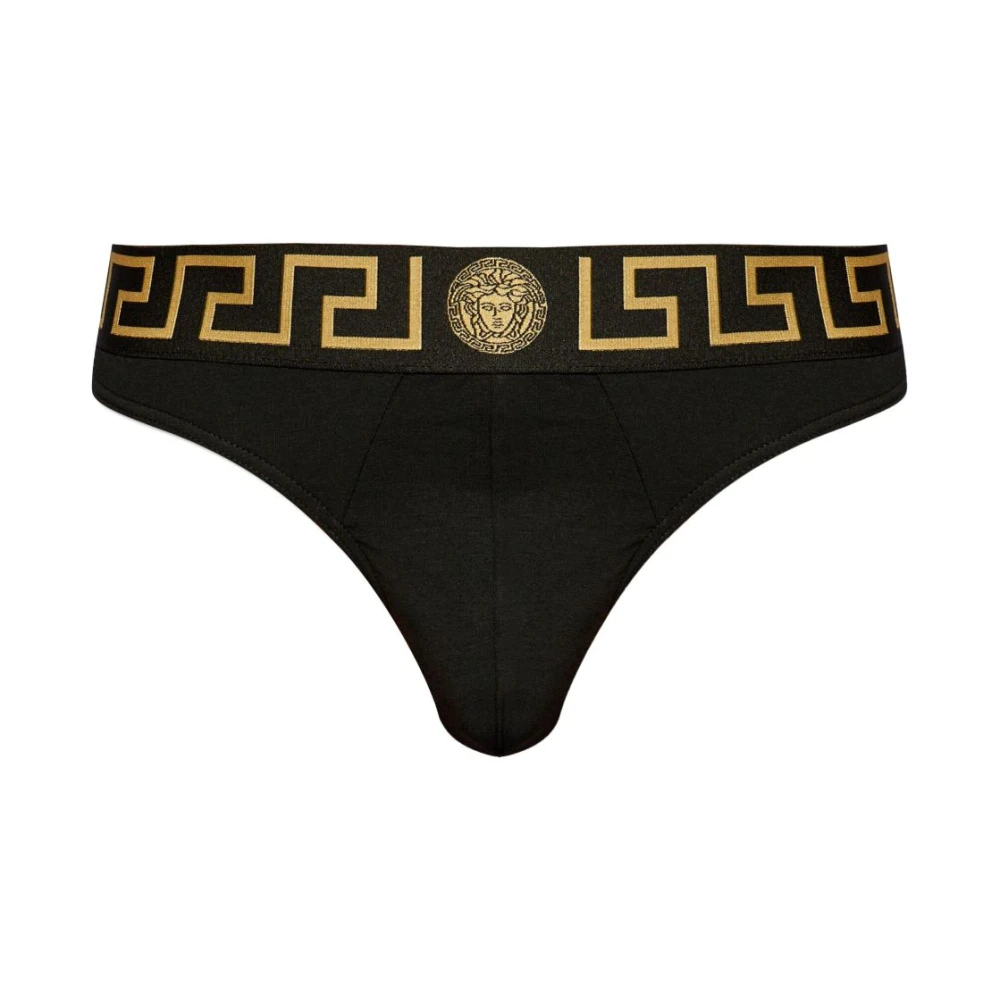 Versace Katoenen string slip Black Heren