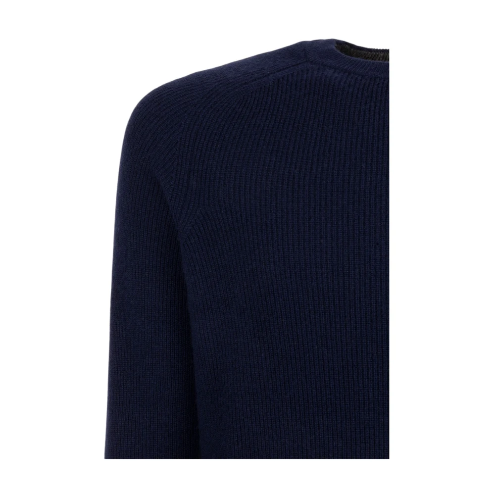 Kangra Wol Kasjmier Blend Trui Blue Heren