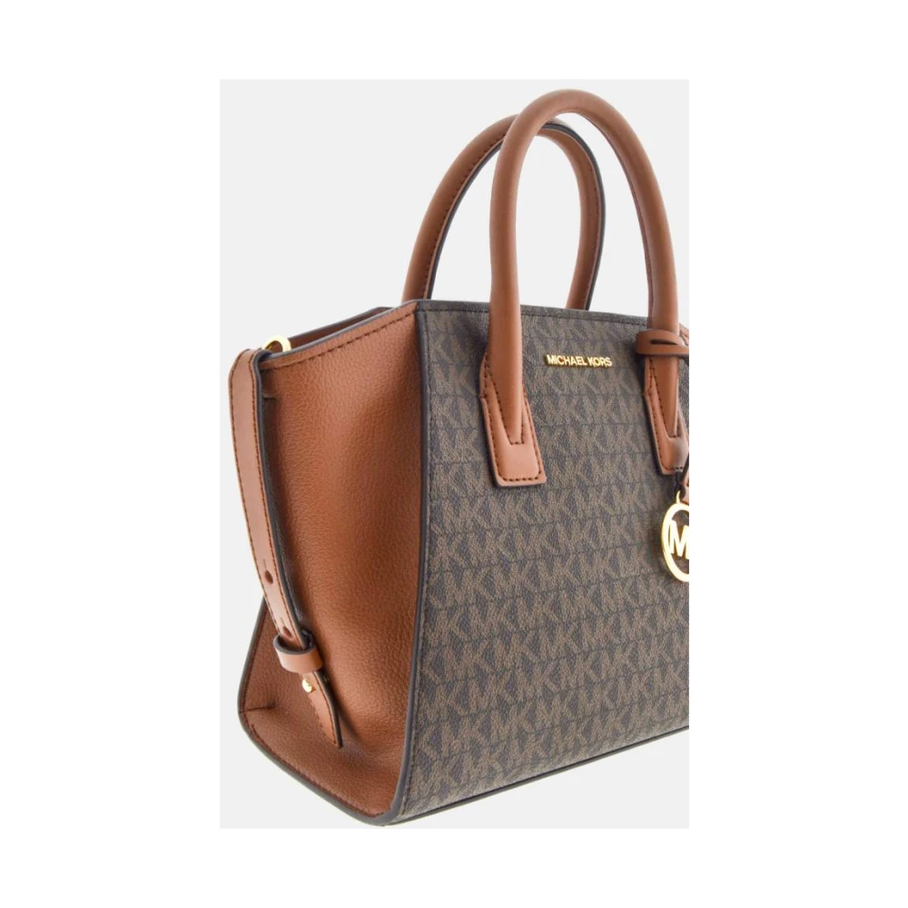 Michael Kors Avril Bruine Leren Schoudertas Multicolor Dames