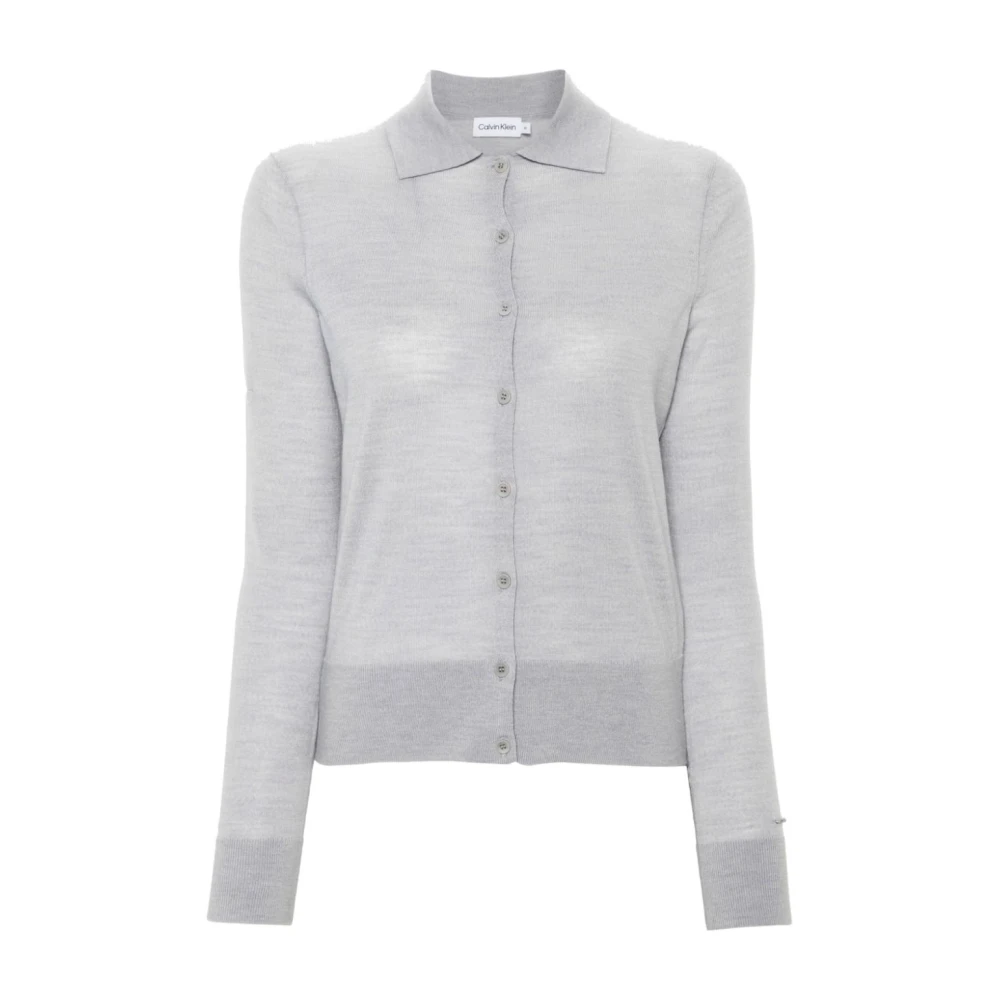Calvin Klein Grijze Gebreide Kleding Aw24 Damesmode Gray Dames