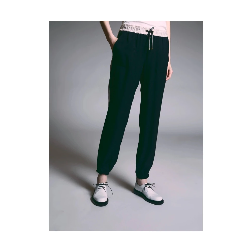 Lorena Antoniazzi Zijden sweatpants Black Dames