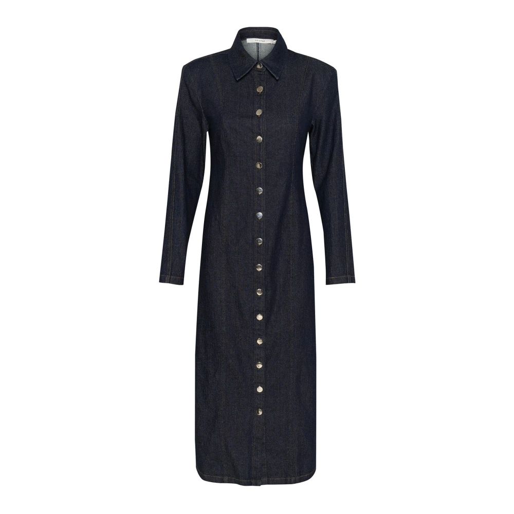 Gestuz Women's Blue Dark Long Sleeve Dress - Shirt Dresses - Xl - Dresses