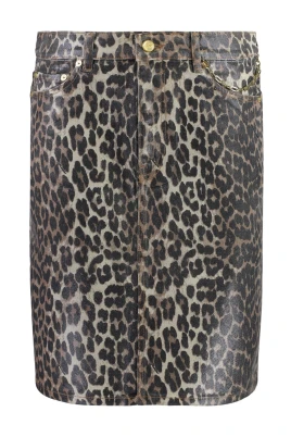 Leopardmönstrad jeanskjol