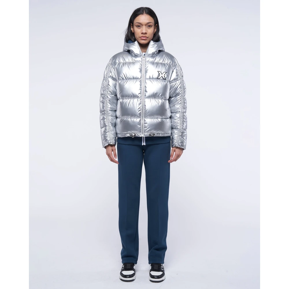 John Richmond Gewatteerde jas met logo Gray Dames