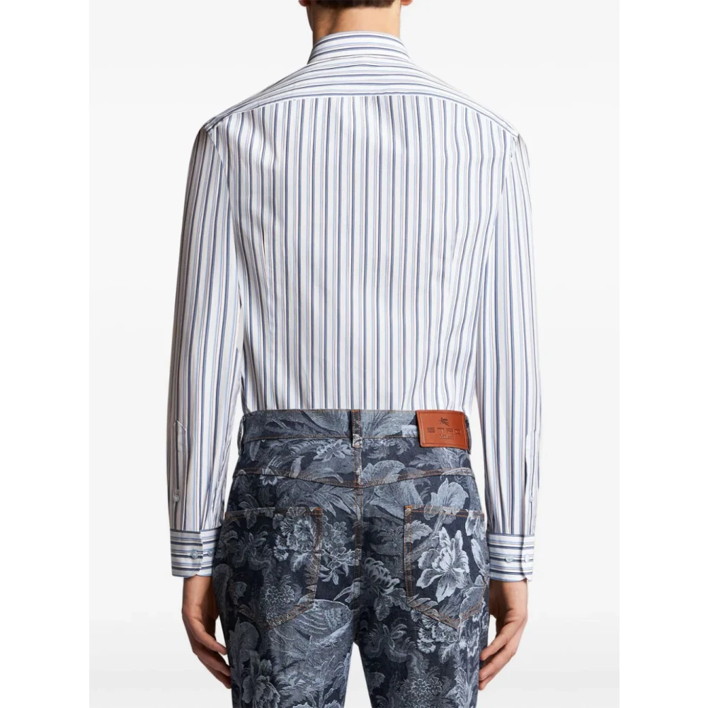 ETRO Gestreept Pegasus Shirt White Heren