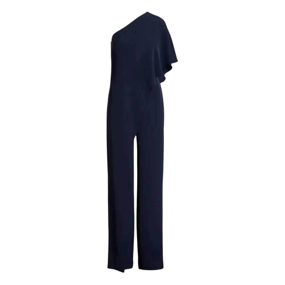 Ralph Lauren Navy jumpsuit met één schouder Blue Dames
