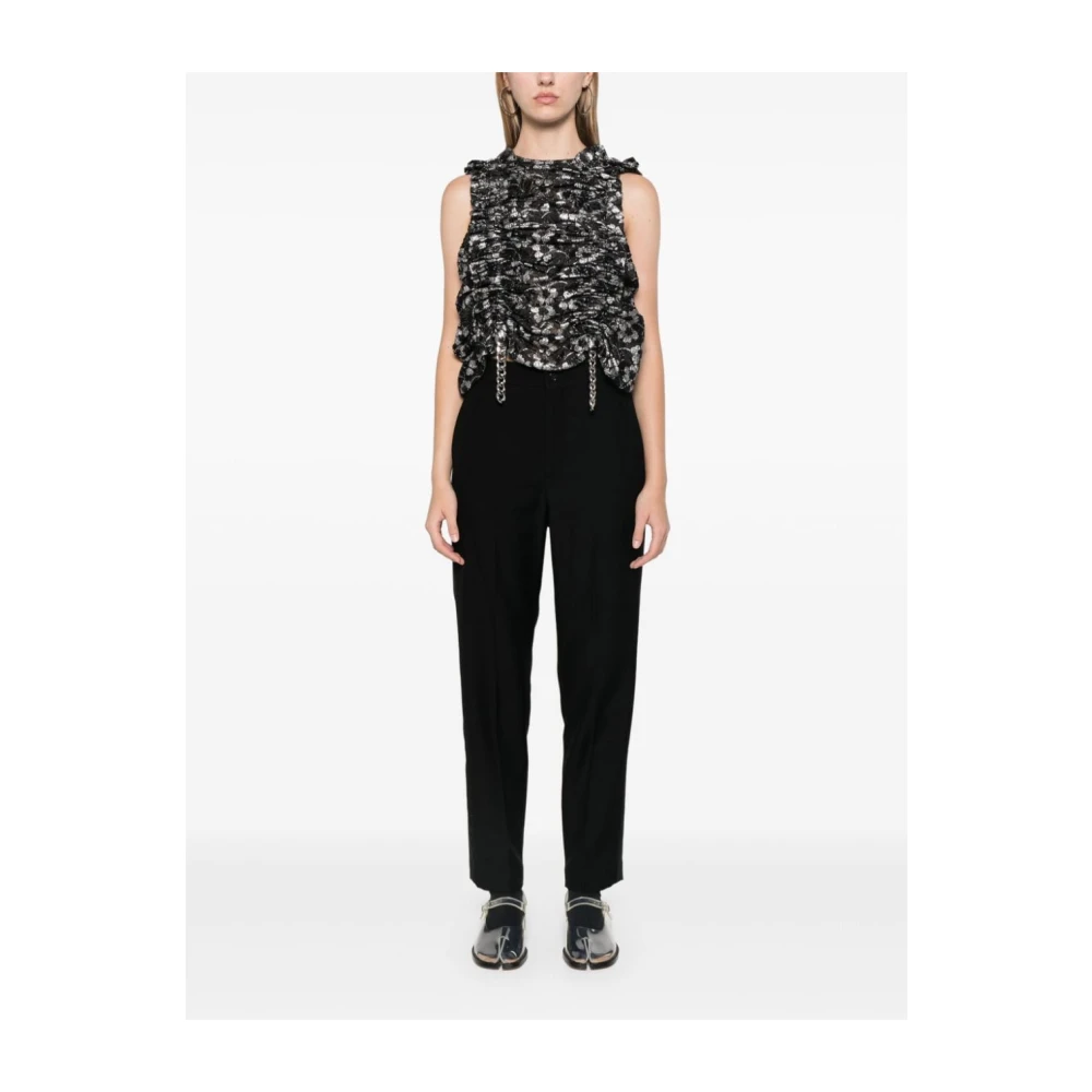 Noir Kei Ninomiya Zwarte Tuxedo Broek met Satijnen Strepen Black Dames
